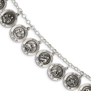 925 Sterling Silver 12 Patron Saints Bracelet